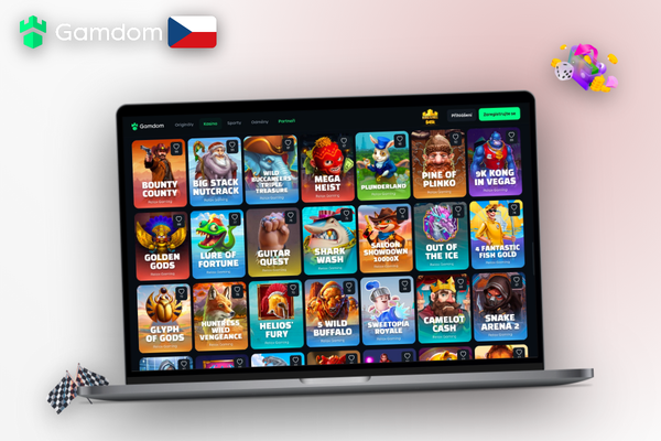 Gamdom Kasino na počítači ve fullscreen režimu na širokúhlém monitoru s live chatem