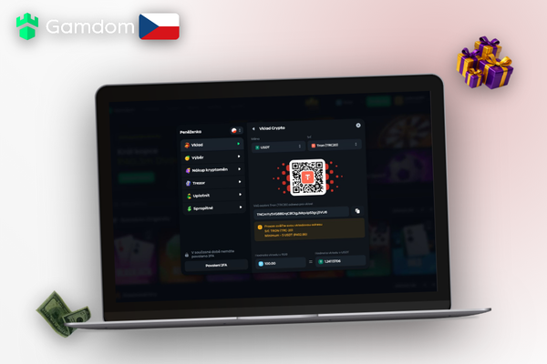 Pokladna Gamdom Kasina s vybranou metodou Visa a minimálním vkladem v CZK