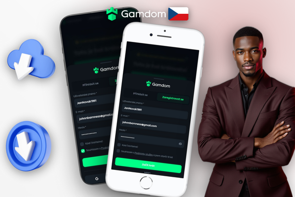 Výběr způsobu registrace v Gamdom Kasinu přes Google a Telegram na mobilním zařízení